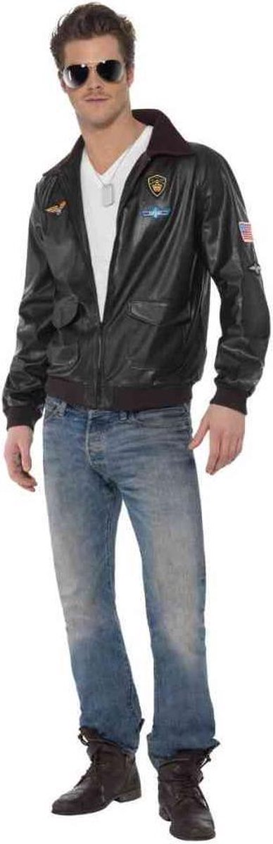 Smiffys top gun bomber jas zwart - maat m