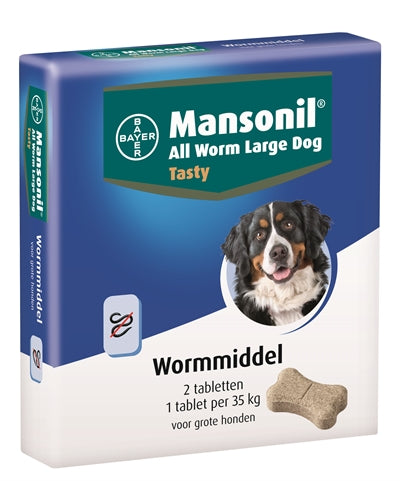 Mansonil Grote hond alle worm smakelijke tabletten