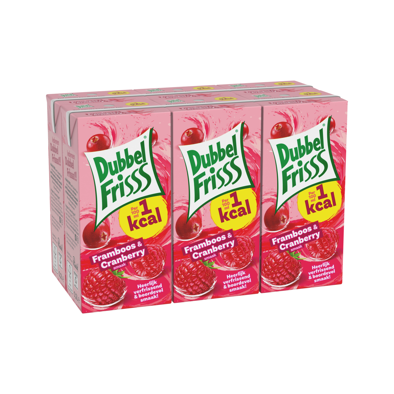 Dubbelfrisss framboos cranberry pakje 5x 6-pack (200ml)