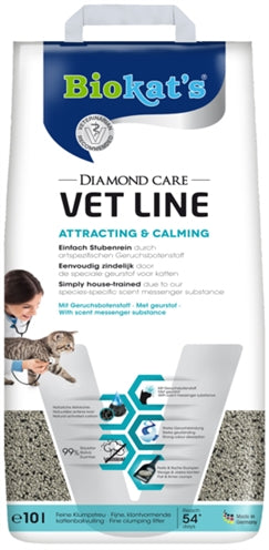 Biokat's Kattenbakvulling diamantverzorging dierenartslijn werkt kalmerend