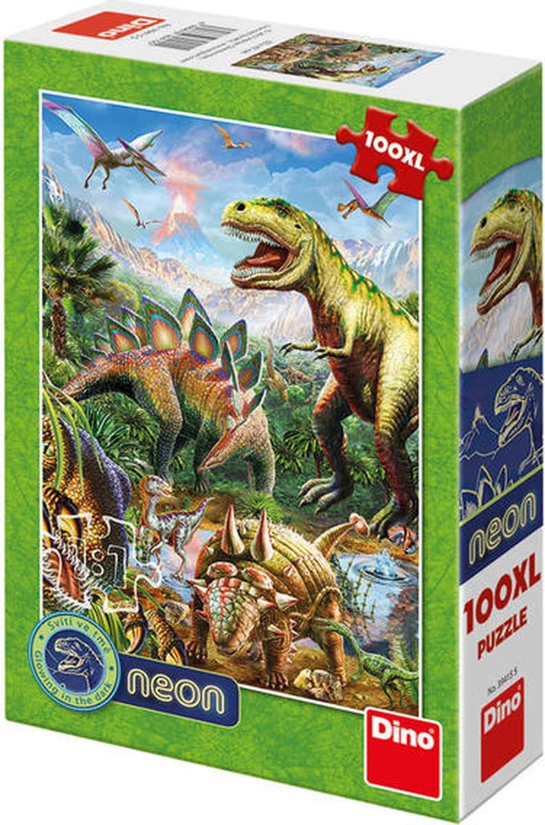 Dinotoys dinopuzzel - glow in the dark dinosaurussen - 100 xl stukjes