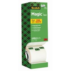 Tape scotch magic 810 transparant 7 rollen + 1 gratis 19mm x 33m