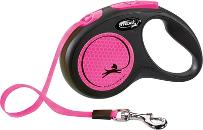 Flexi Rollijn nieuwe neon tape zwart roze