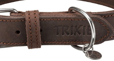 Trixie Halsband hond rustiek vetleer donkerbruin