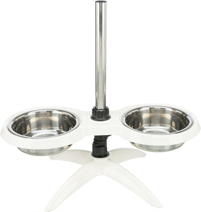 Trixie voerstandaard hondenbar melamine RVS wit