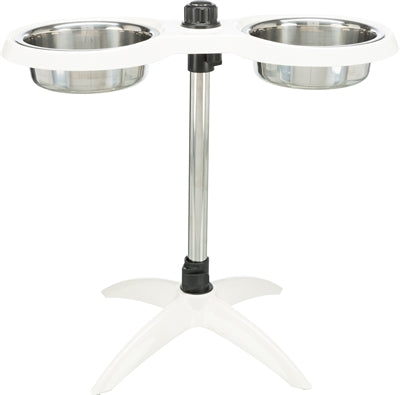 Trixie voerstandaard hondenbar melamine RVS wit