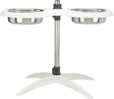 Trixie voerstandaard hondenbar melamine RVS wit