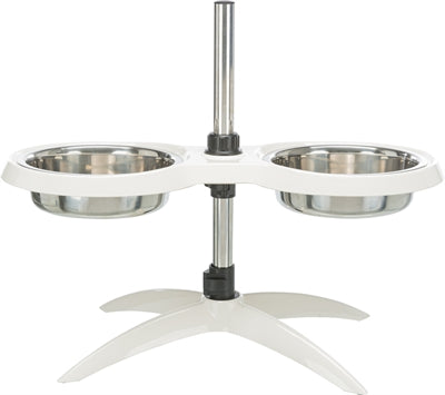 Trixie voerstandaard hondenbar melamine RVS wit