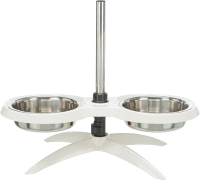 Trixie voerstandaard hondenbar melamine RVS wit