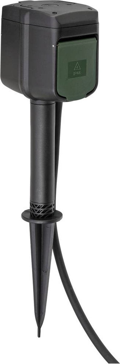 Brennenstuhl ®connect slimme stekkerdoos buitenstopcontact 2-voudig met grondspies en montageplaat (2,4 ghz compatibel met alexa en google assistant, timer met dag- en weekprogramma, 3m kabel)