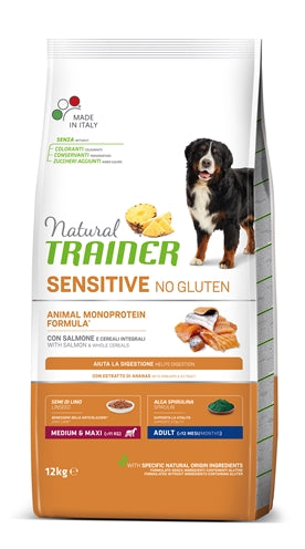 Natuurlijke trainer hond volwassen medium maxi gevoelige zalm glutenvrij