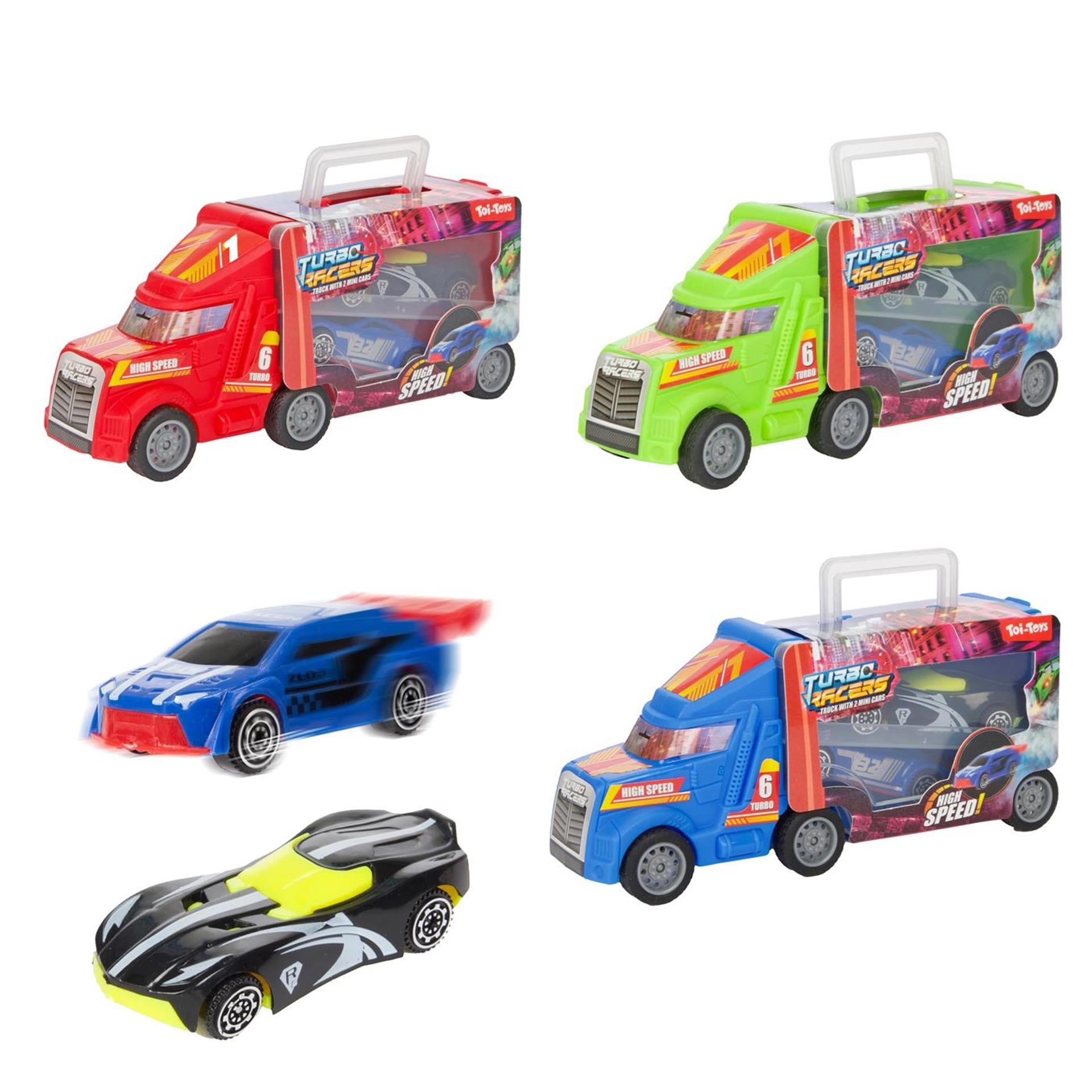 Turbo racers vrachtwagen met raceauto's, 3dlg.