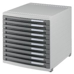 Ladenkast han 1510 300x382x307mm lichtgrijs 10 gesloten laden van 20mm