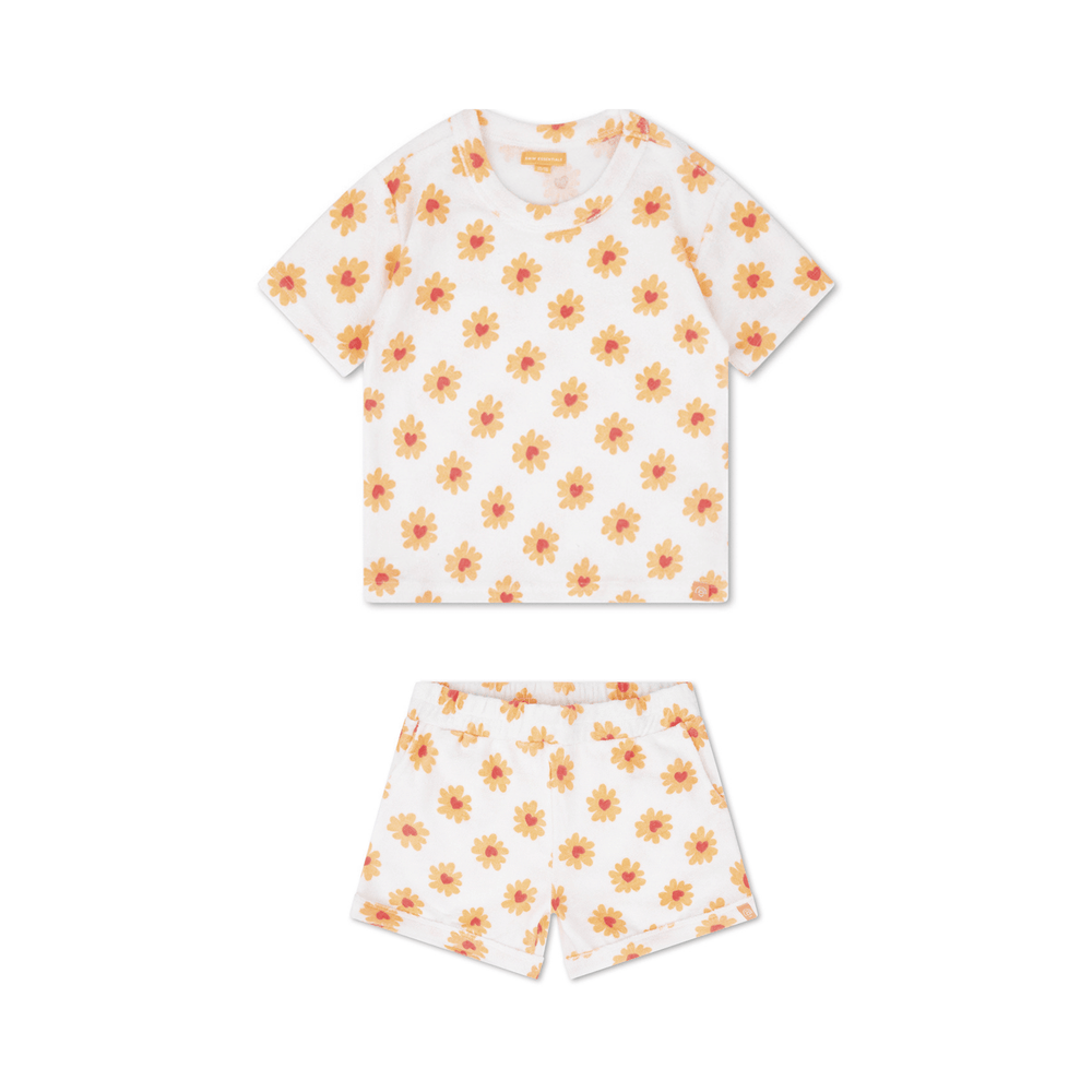 Floral love | meerkleurig meisjes set strand - terry