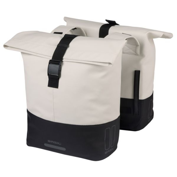 Basil b.v. dubbele fietstas basil cove 28-32l 14 x 29 x 36 cm - wit zwart
