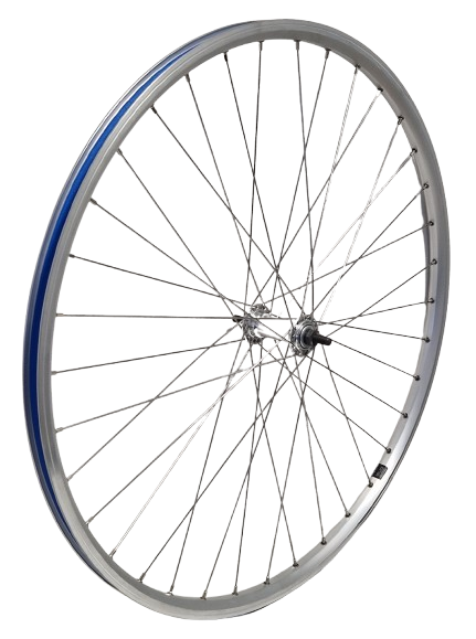 Kgz voorwiel 28 inch (622) velg zilver spaken RVS vaste as