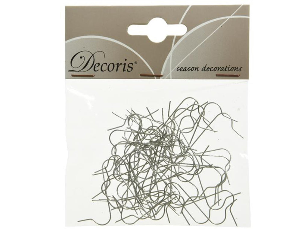 Decoris kerstboomhaakjes 50 in zakje 4cm zilver ( ophangertjes )