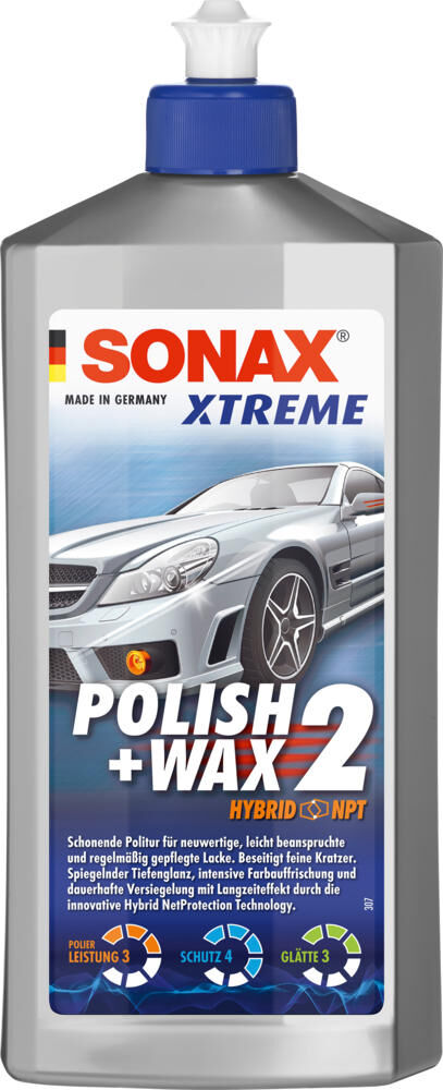 Sonax auto polijstmiddel xtreme polish+wax 2 hybrid npt polish wax 2 nanopro xtreme 500 ml