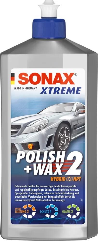 Sonax autopoetsmiddel xtreme polish+wax 2 hybrid npt polish wax 2 nanopro xtreme 500 ml
