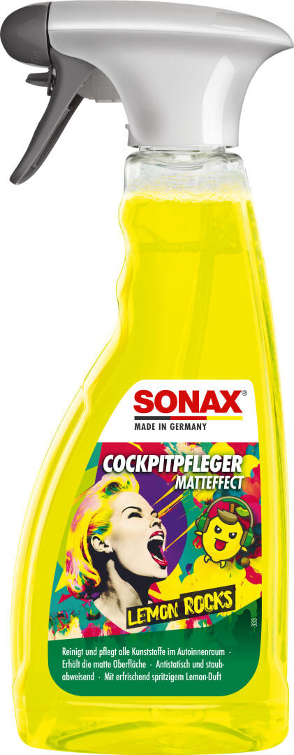 Sonax kunststofonderhoudsmiddel cockpitpfleger matteffect cockpit care 500 ml lemon rocks