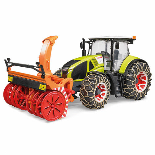 Bruder claas axion 950 met sneeuwkettingen en sneeuwblaze