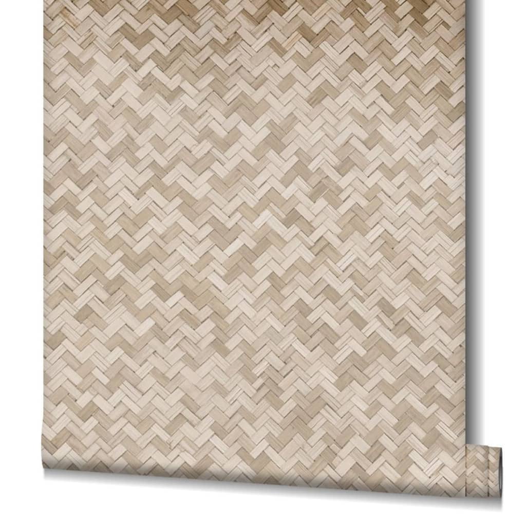 Noordwand behang botanica rotan vlechtwerk bruin en beige