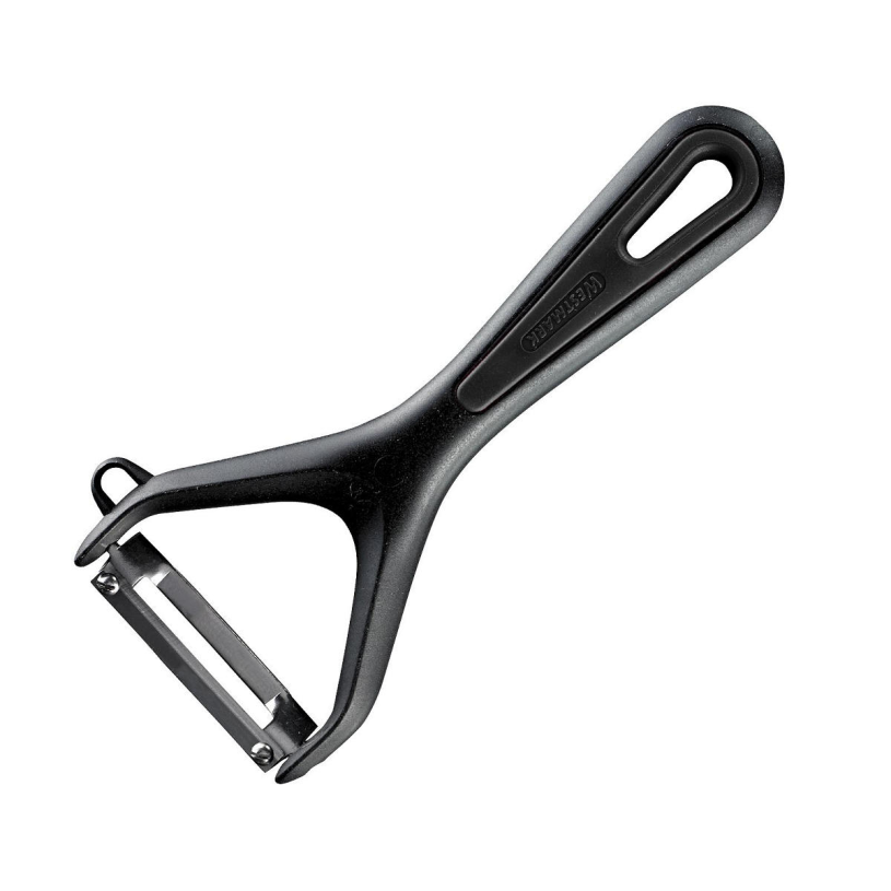 Westmark groente- en aspergeschiller met uitsteker, gentle, roestvrijstalen mes, met mesbeschermer, kleur: zwart, 28022270