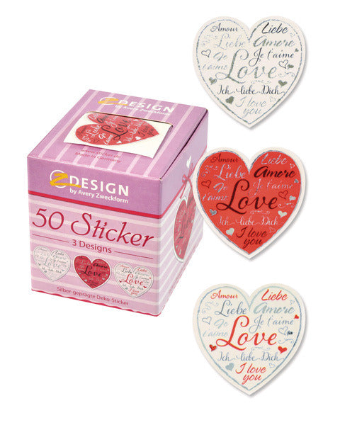 Avery av-56813 decostickerdoos harten 3 designs