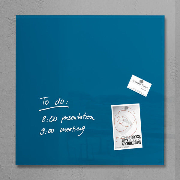 Sigel si-gl252 glasmagneetbord artverum 480x480x15mm petroleumblauw