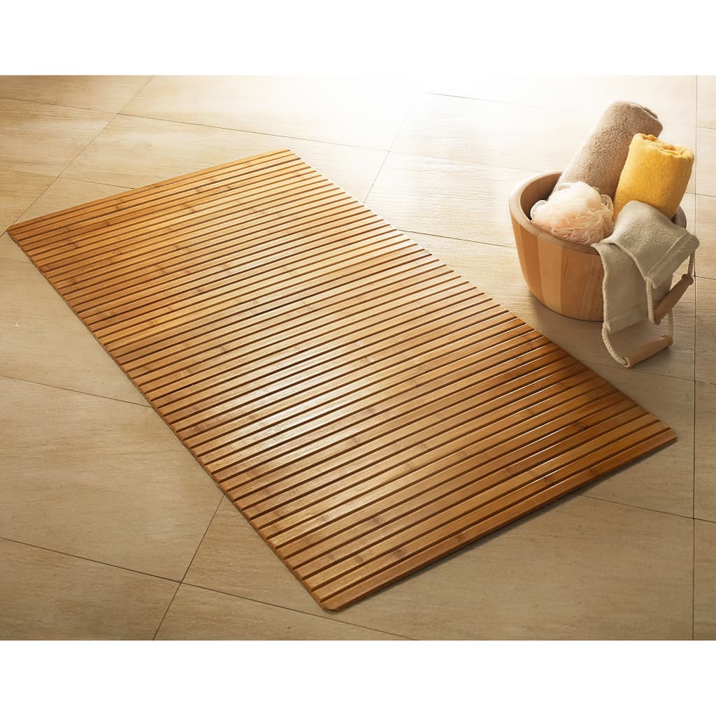 Kleine wolke badmat bamboe 50x80 cm bruin