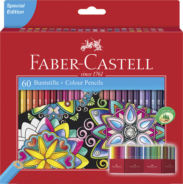 Faber castell fc-111260 kleurpotlood faber-castell castle zeskantig kartonnen etui 60 stuks