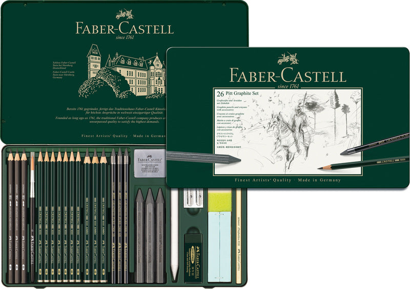 Faber castell fc-112974 grafiekset faber-castell pitt 26-delig