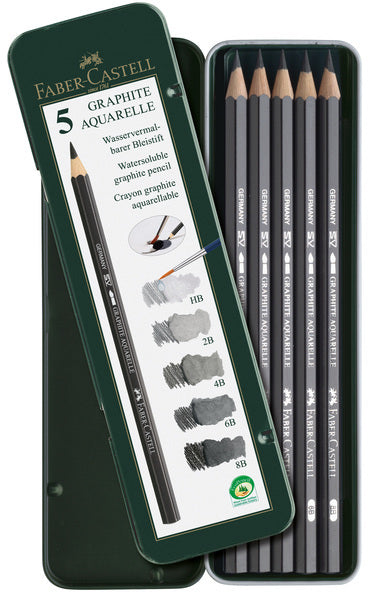 Faber castell fc-117805 aquarelpotlood faber-castell grafiet etui a 5 stuks