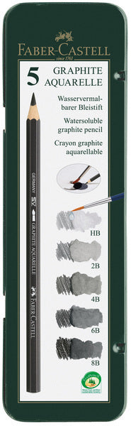 Faber castell fc-117805 aquarelpotlood faber-castell grafiet etui a 5 stuks