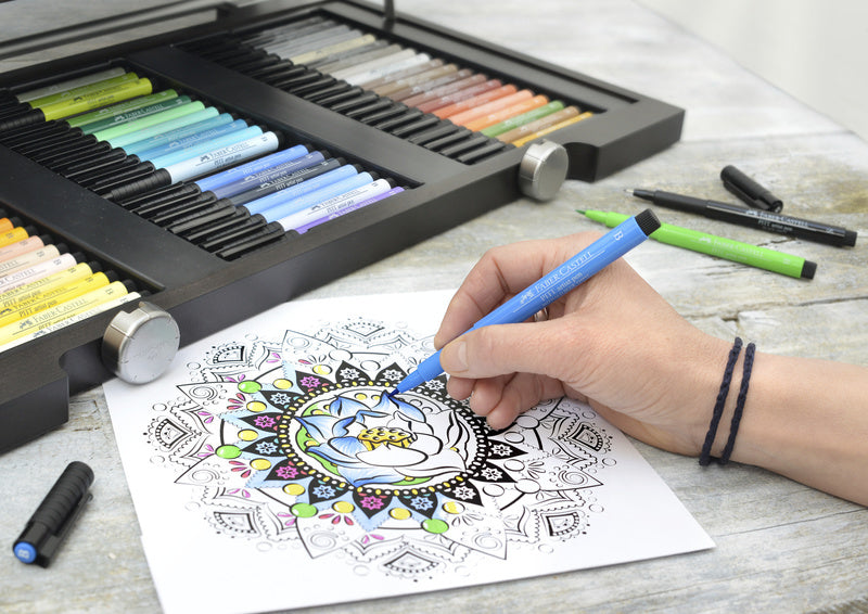 Faber castell fc-167163 tekenstift faber-castell pitt artist pen penseel etui a 6 stuks pastel