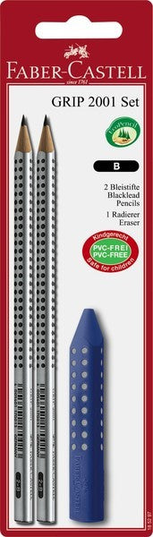 Faber castell fc-185297 potloodgrip 2001 2 stuks met gom