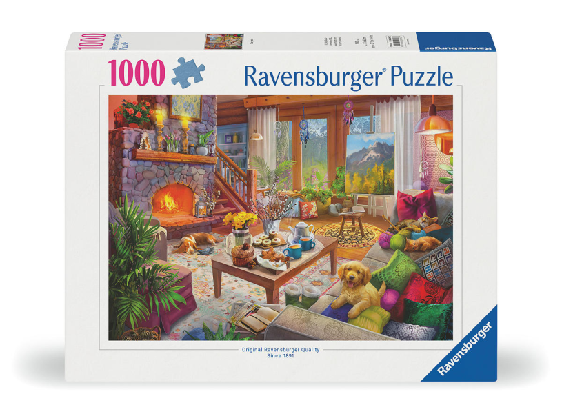 Ravensburger legpuzzel gezellige hut 1000 stukjes landschap puzzel.