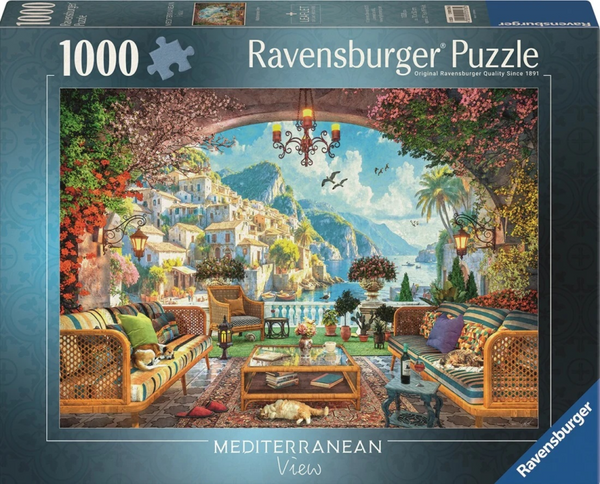 Ravensburger puzzel mediterranean terrace view - legpuzzel - stukjes