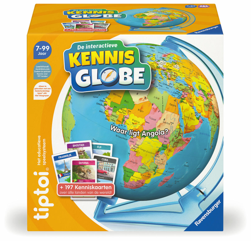 Ravensburger tiptoi® - de interactieve kennis globe - educatief speelgoed - wereldbol met geluid en informatie