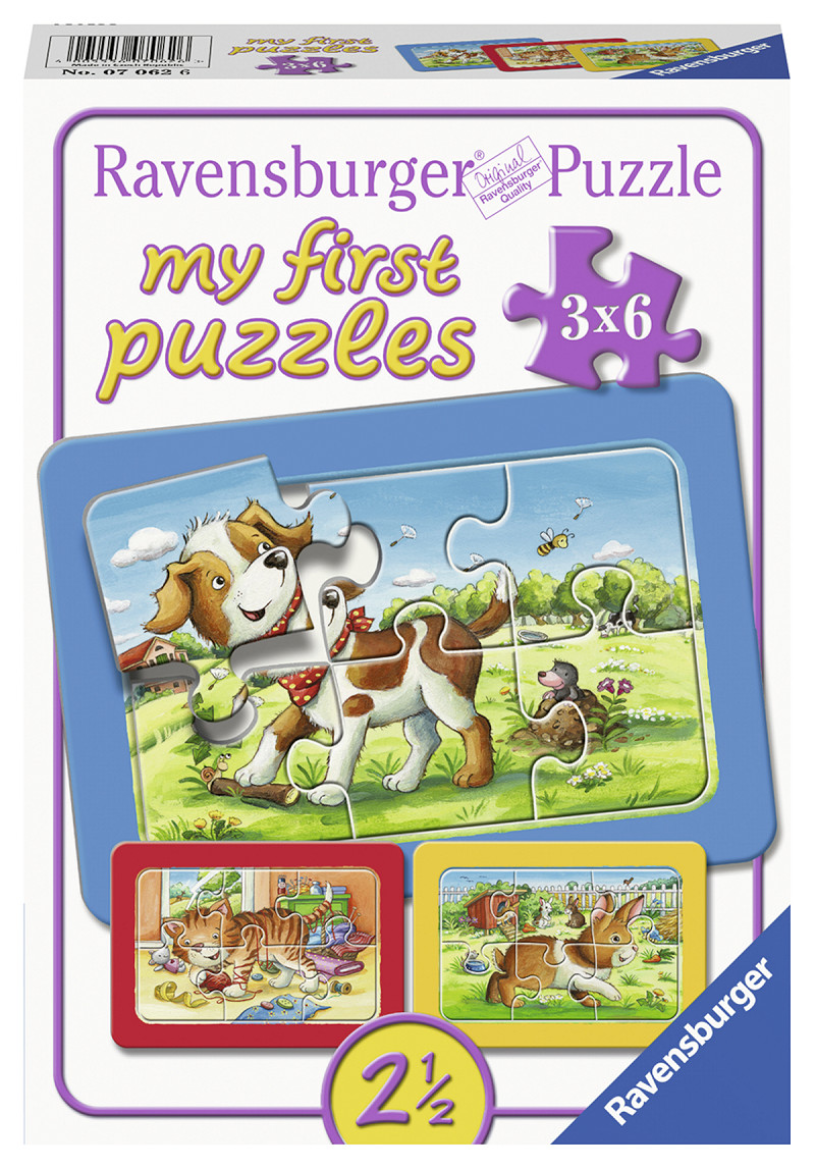 Ravensburger mijn dierenvriendjes - my first puzzels - 3x6 stukjes - kinderpuzzel