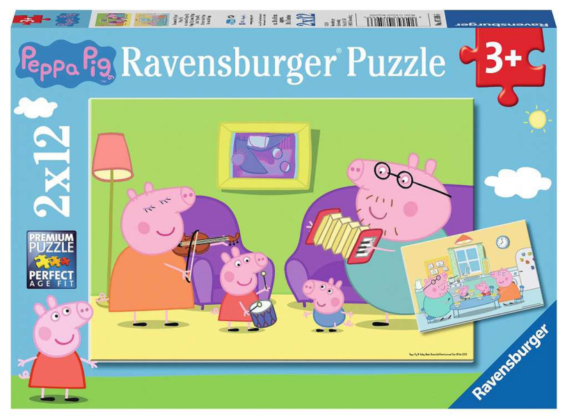 Ravensburger puzzel 2x12 stukjes thuis bij peppa pig