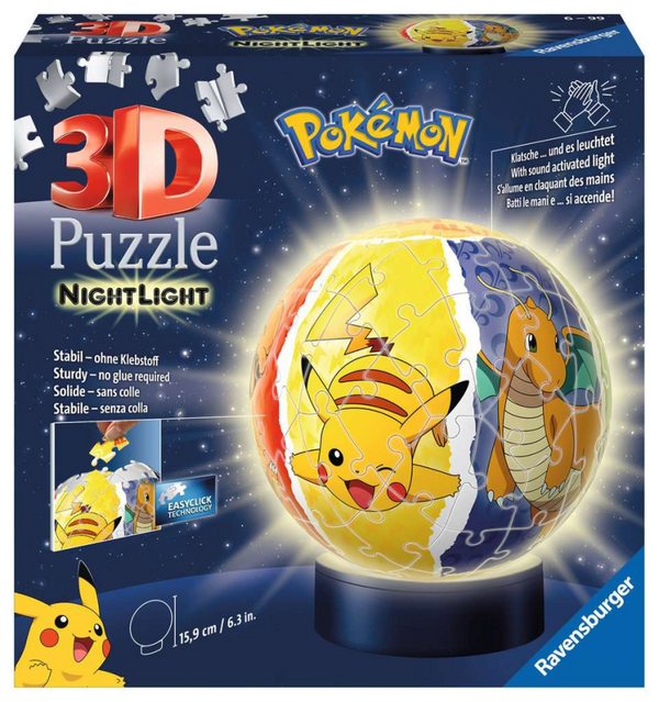 Ravensburger pokã©mon met verlichting - 3d puzzel - 72 stukjes