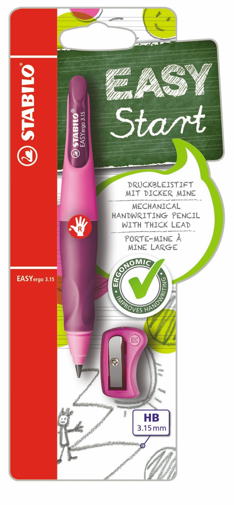 Stabilo easyergo 3.15 r roze lila blister