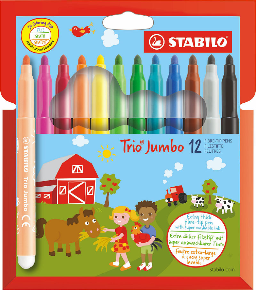 Stabilo trio jumbo etui 12 stuks
