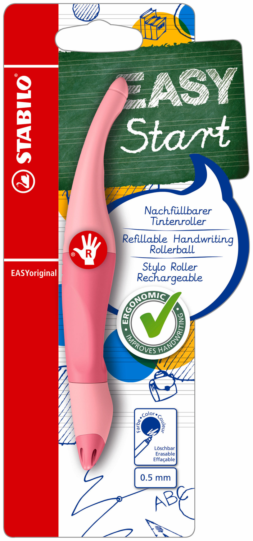 Stabilo easyoriginal rollerbalpen rechtshandig poeder roze