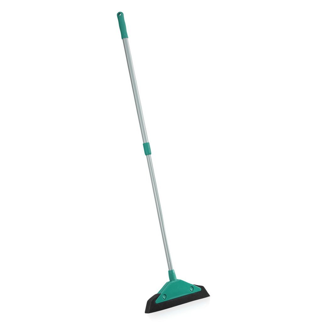 Leifheit 55243 soft and easy schuimrubber-bezem 34 cm met telescoopsteel blauw zilver