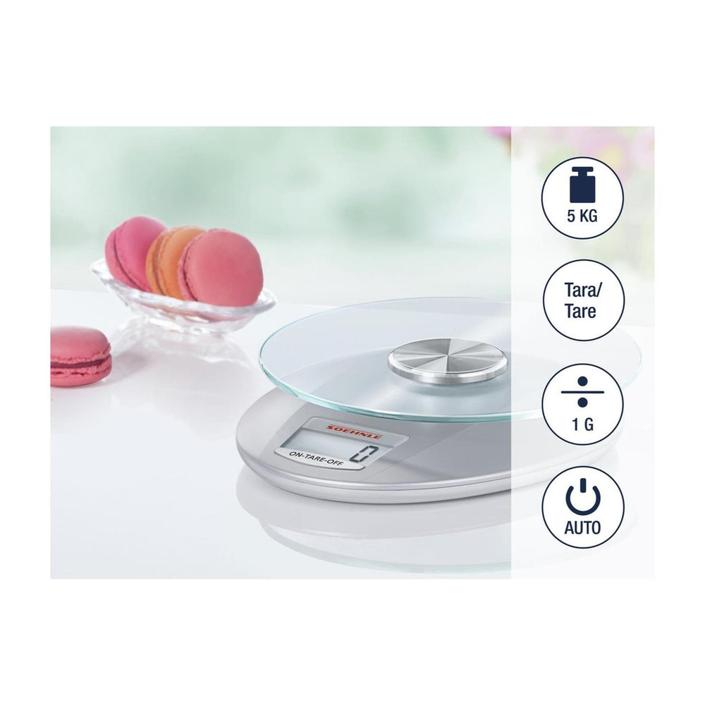 Leifheit soehnle keukenweegschaal roma - digitaal - 1 gram nauwkeurig - tot 5 kg - zilver