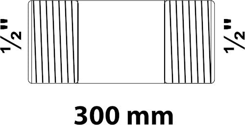 Kirchhoff smeedijzeren pijpnippel, verzinkt, 1 2 x 300 mm, (23) - 989822555