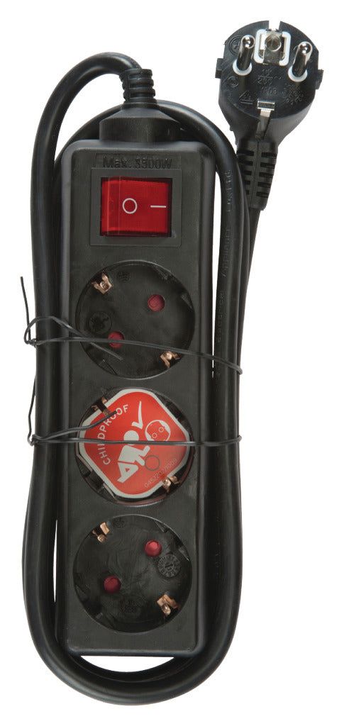 Brennenstuhl bn-1550600413 stekkerdoos 3-wegs 1,40 m zwart - geaard