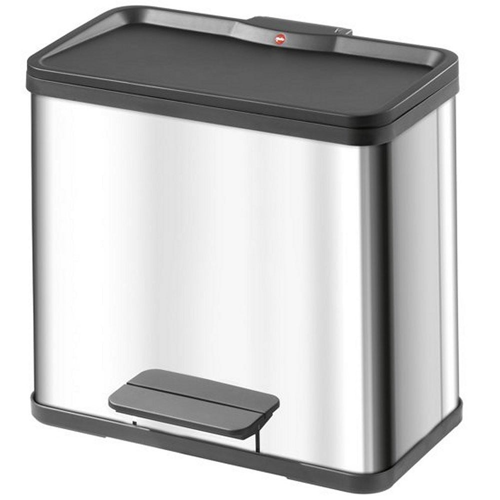 Hailo 0630-200 öko duo plus l pedaalemmer 17+9l RVS zwart